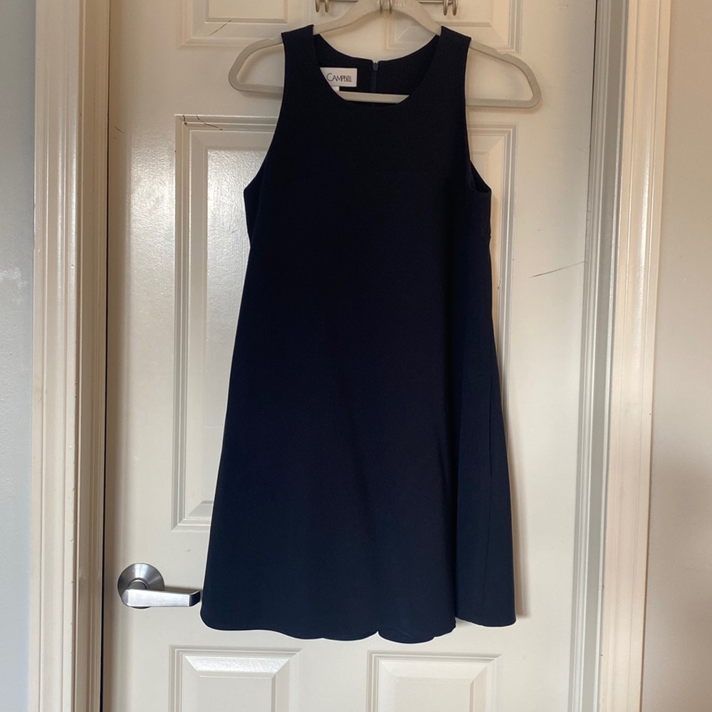 Elegant Navy Blue Sleeveless Dress